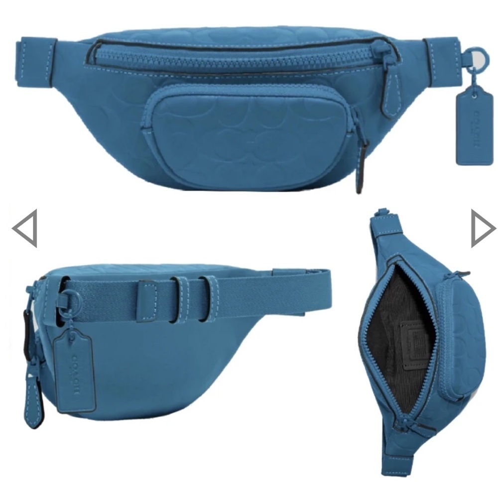 Coach Blue Belt Bag with Sleek Crescent Design - Picture 7 of 13